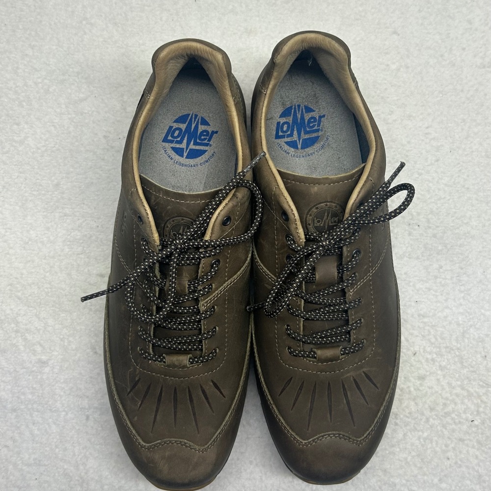 Lomer Mens Hiking Shoes Janko 2.0 Premium MTX Brown Leather Vibram Size 10.5 - Picture 3 of 8